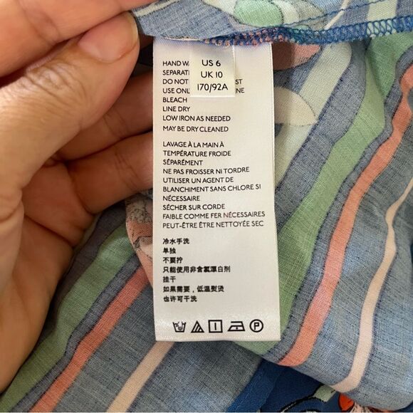 Anthropologie Maeve Elan Scarf-Printed Blouse in Blue Motif 6 NWOT - Picture 8 of 10